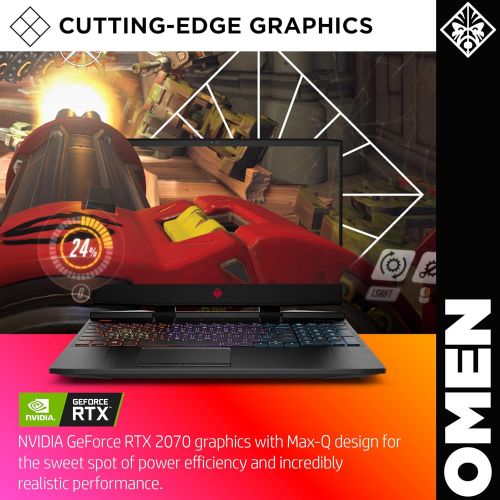 에이치피 OMEN by HP 2019 15-inch Gaming Laptop, 9th Gen Intel i7-9750H, NVIDIA GeForce RTX 2070 with Max-Q (8 GB), 16 GB RAM, 512 GB Solid-State Drive, VR Ready, Windows 10 Home (15-dc1060n