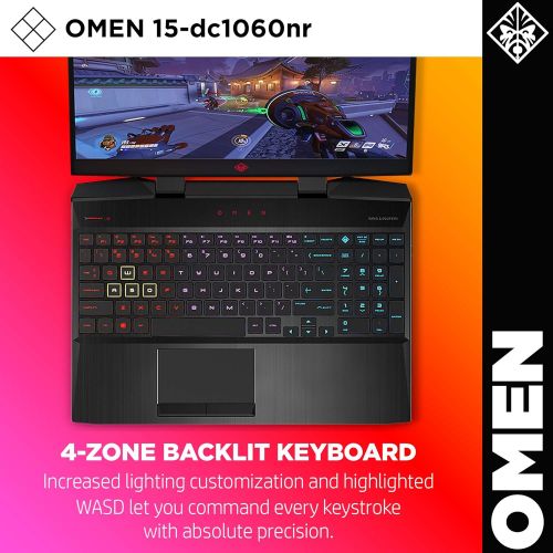 에이치피 OMEN by HP 2019 15-inch Gaming Laptop, 9th Gen Intel i7-9750H, NVIDIA GeForce RTX 2070 with Max-Q (8 GB), 16 GB RAM, 512 GB Solid-State Drive, VR Ready, Windows 10 Home (15-dc1060n