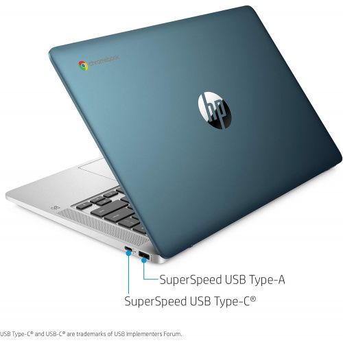 에이치피 HP Chromebook 14-inch HD Laptop, Intel Celeron N4000, 4 GB RAM, 32 GB eMMC, Chrome (14a-na0070nr, Forest Teal)