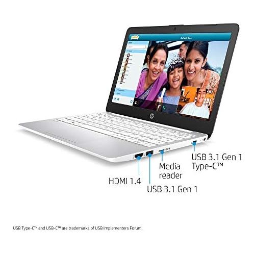 에이치피 HP Stream 11-Inch Laptop, Intel X5-E8000 Processor, 4 GB RAM, 32 GB eMMC, Windows 10 Home in S Mode with Office 365 Personal and 1 TB Onedrive Storage for One Year (11-ak1020nr, Di