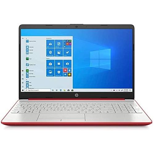 에이치피 2021 HP 15.6 HD WLED Laptop, Intel Pentium 6405U Dual-Core Processor, 4GB RAM, 500GB HDD, Webcam, Intel UHD Graphics, HDMI, Bluetooth, Wi-Fi, Windows 10, Red, W/ IFT Accessories