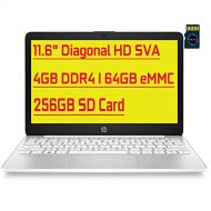HP Stream Premium Laptop I 11.6 Diagonal HD SVA Anti-Glare Display I Intel Celeron N4000 I 4GB DDR4 64GB eMMC + 256GB SD Card I USB-C HDMI Bluetooth Webcam Win 10 + 32GB Micro SD C