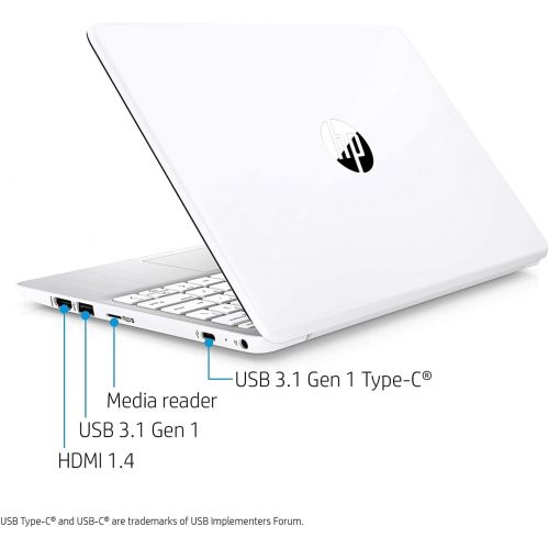 에이치피 HP Stream Premium Laptop I 11.6 Diagonal HD SVA Anti-Glare Display I Intel Celeron N4000 I 4GB DDR4 64GB eMMC + 256GB SD Card I USB-C HDMI Bluetooth Webcam Win 10 + 32GB Micro SD C