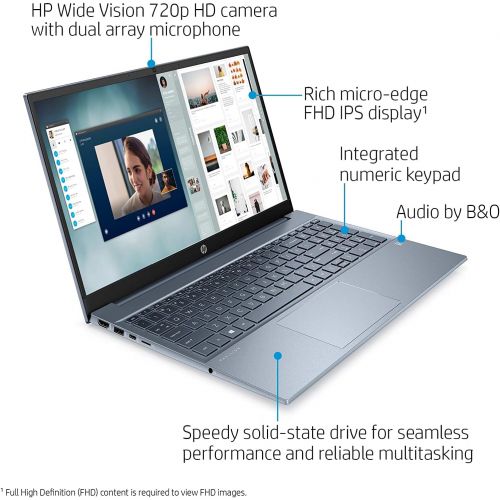 에이치피 2021 Newest HP Pavilion 15.6 FHD IPS Non-Touch Laptop, AMD 6-Core Ryzen 5 4500U Up to 4.0 GHz (Beats i5-1035G1), 16GB DDR4 RAM, 512GB PCI-e SSD, 720P Webcam, WiFi, HDMI, Win 10 Hom