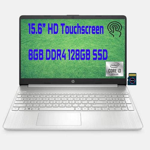 에이치피 HP Premium Business Laptop I 15.6” Diagonal HD Touchscreen I 10th Gen Intel Core i3-1005G1 ( i5-7200U) I 8GB DDR4 128GB SSD I Intel UHD Graphics HDMI USB-C Wifi5 Win10 + 32GB Micro