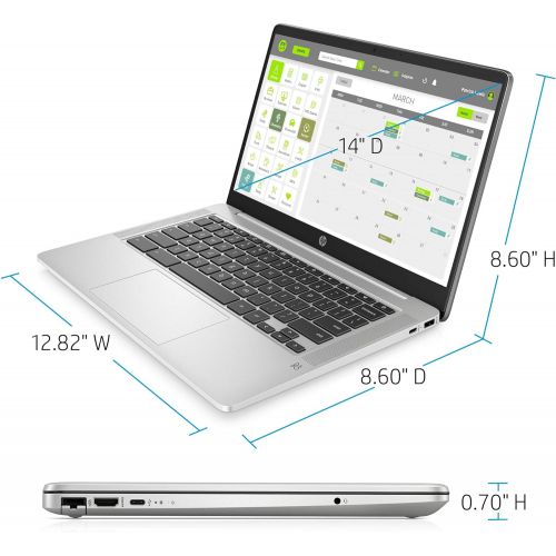 에이치피 2020 Flagship HP 14 Chromebook Laptop Computer 14 HD SVA Anti-Glare Display Intel Celeron N5000 Processor 4GB DDR4 64GB eMMC Backlit WiFi Webcam Chrome OS