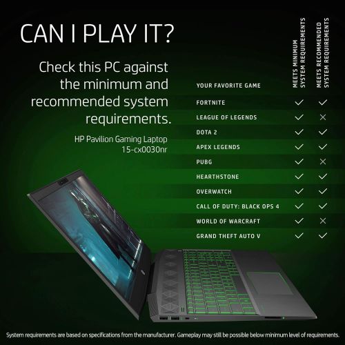 에이치피 HP Pavilion Gaming 15-inch Laptop, Intel Core i5-8300H Processor, NVIDIA GeForce GTX 1050 Ti 4 GB, 8 GB RAM, 1 TB hard drive and 128 GB SSD, Windows 10 Home (15-cx0030nr, Black)