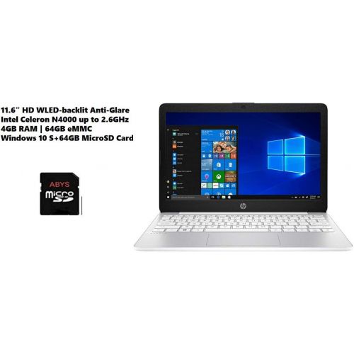 에이치피 HP Stream 11.6 HD (1366 x 768) SVA anti-glare WLED-backlit Laptop, Intel Celeron N4000 up to 2.6GHz, 4GB DDR4, 64GB eMMC, Wi-Fi 5, Bluetooth, Webcam, USB-C, HDMI, Windows 10 S, 64G