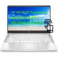 HP 14 HD (1366x768) WLED-Backlit Touchscreen Chromebook Laptop, Intel Celeron N4000 Up to 2.6GHz, 4GB DDR4, 32GB eMMC, Bluetooth, Webcam, Media Card Reader, USB-C, Chrome OS, 64GB