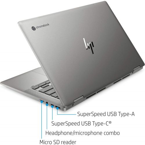 에이치피 2021 Newest HP x360 2-in-1 14-inch FHD Touchscreen Chromebook, 10th Gen Intel Core i3-10110U, 8GB RAM, 64GB eMMC, WiFi 6, Backlit Keyboard, Fingerprint Reader, Chrome OS, Silver +