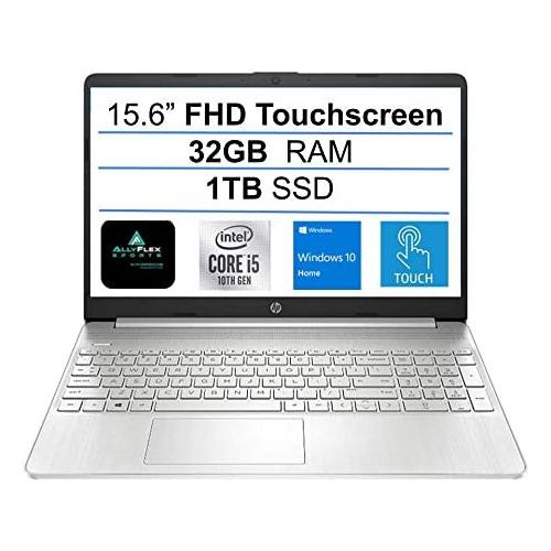 에이치피 2021 Newest HP 15.6 FHD IPS Touchscreen Laptop,10th Gen Intel Quad-Core i5-1035G1 (Up to 3.60GHz, Beat i7-8550U), 32GB RAM, 1TB SSD, Webcam, HDMI, USB-C, WiFi, Windows 10 Home+ All