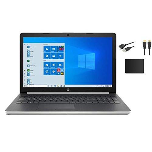 에이치피 HP 15.6 inch HD LCD Touchscreen Laptop Intel Quad Core i5-8265U 8GB DDR4 1TB HDD HDMI DVD Windows 10 Silver with Accessories Bundle