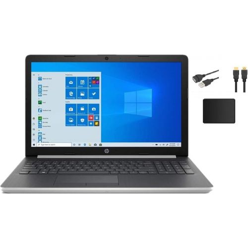 에이치피 HP 15.6 inch HD LCD Touchscreen Laptop Intel Quad Core i5-8265U 8GB DDR4 1TB HDD HDMI DVD Windows 10 Silver with Accessories Bundle