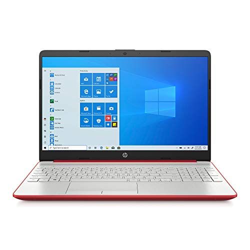 에이치피 2021 HP 15.6 HD WLED Laptop, Intel Pentium Gold 6405U Processor, 4GB RAM, 128GB SSD, Webcam, Intel UHD Graphics 605, HDMI, Bluetooth, Wi-Fi, Windows 10, Scarlet Red, w/ IFT 32GB Fl