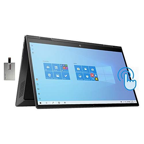 에이치피 2021 HP Envy x360 2-in-1 15.6 FHD Touchscreen Laptop Computer, AMD Ryzen 7-4700U Processor, 32GB RAM, 1TB PCIe SSD, Backlit KB, B&O Audio, HD Webcam, HDMI, Windows 10, Black, 32GB