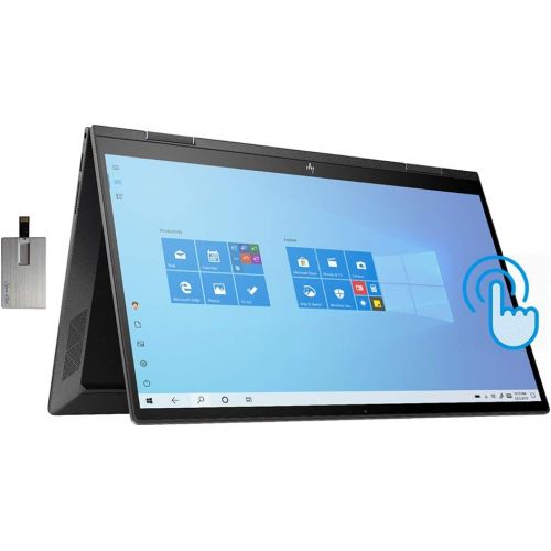 에이치피 2021 HP Envy x360 2-in-1 15.6 FHD Touchscreen Laptop Computer, AMD Ryzen 7-4700U Processor, 32GB RAM, 1TB PCIe SSD, Backlit KB, B&O Audio, HD Webcam, HDMI, Windows 10, Black, 32GB