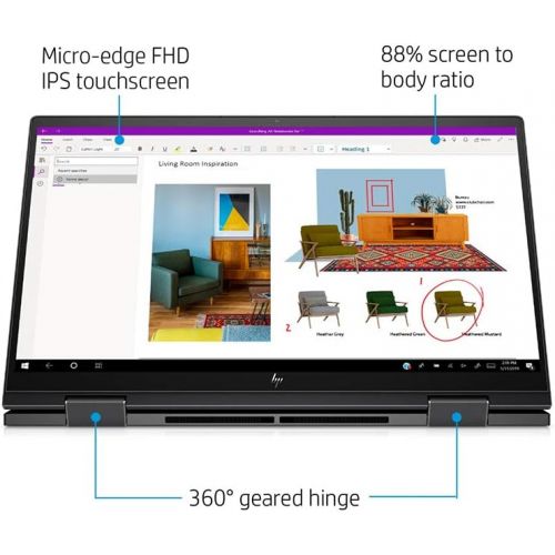 에이치피 2021 HP Envy x360 2-in-1 15.6 FHD Touchscreen Laptop Computer, AMD Ryzen 7-4700U Processor, 32GB RAM, 1TB PCIe SSD, Backlit KB, B&O Audio, HD Webcam, HDMI, Windows 10, Black, 32GB