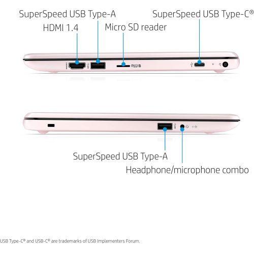 에이치피 2021 HP Stream 11.6 HD Slim and Light Laptop, Intel Celeron N4020 Processor, 4GB RAM, 64GB eMMC, HDMI, Wi-FI, Webcam, Bluetooth, 1 Year Office 365, Windows 10 S, Rose Pink, IFT 2-W