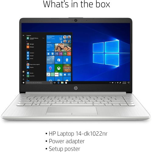 에이치피 HP 14-inch Laptop, AMD Gold 3150U, 4 GB RAM, 128 GB SSD Storage, Windows 10 Home in S Mode (14-dk1020nr, Natural Silver)