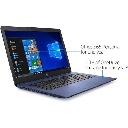 에이치피 2021 HP Stream 14 HD SVA Laptop Computer, Intel Celeron N4000 Processor, 4GB RAM, 64GB eMMC Flash Memory, Intel UHD Graphics, 1-Year Office, Bluetooth, Win 10S, Royal Blue, 32GB Sn