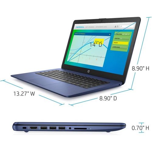 에이치피 2021 HP Stream 14 HD SVA Laptop Computer, Intel Celeron N4000 Processor, 4GB RAM, 64GB eMMC Flash Memory, Intel UHD Graphics, 1-Year Office, Bluetooth, Win 10S, Royal Blue, 32GB Sn