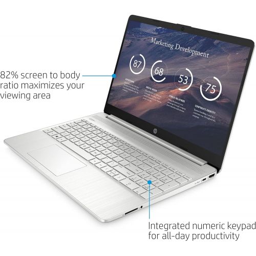 에이치피 HP 15 15.6 FHD Windows 10 Pro Business Laptop Computer, AMD Ryzen 3 3250U up to 3.5GHz, 32GB DDR4 RAM, 1TB SSD, 802.11AC WiFi, Bluetooth 5.0, Type-C, HDMI, Silver, BROAGE 64GB Flas