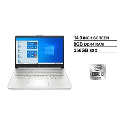 에이치피 HP 14 FHD IPS WLED-Backlit Laptop, 10th Gen Intel Core i3-1005G1 up to 3.4GHz, 8GB DDR4, 256GB PCIe NVMe SSD, 802.11ac, Bluetooth, Backlit Keyboard, HD Webcam, HD Audio, USB 3.1-C,