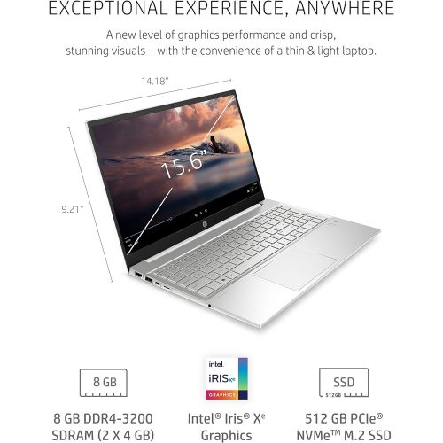 에이치피 HP Pavilion 15 Laptop, 11th Gen Intel Core i5-1135G7 Processor, 8 GB RAM, 515 GB SSD Storage, HD IPS Micro-Edge Display, Windows 10 Home, Compact Design, Long Battery Life (15-eg00