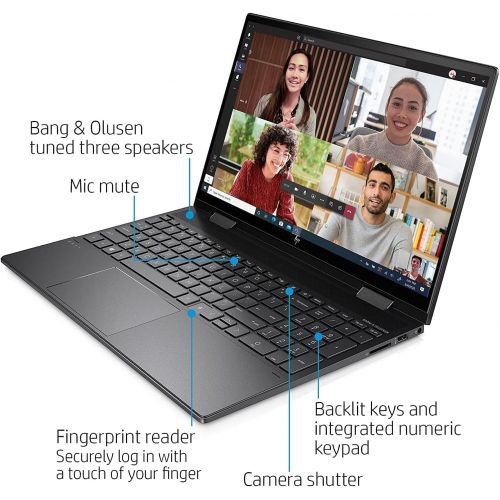 에이치피 2021 HP Envy x360 2-in-1 15.6 FHD IPS WLED Touchscreen Laptop, AMD Ryzen 5 4500U, 8GB RAM, 256GB SSD, Backlit Keyboard, WiFi 6, Windows 10, Nightfall Black, W/ IFT Accessories