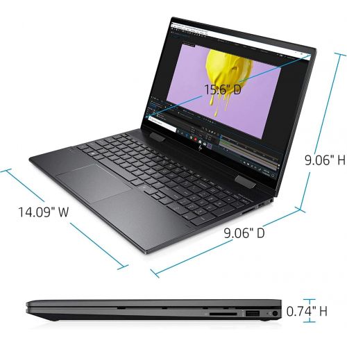 에이치피 2021 HP Envy x360 2-in-1 15.6 FHD IPS WLED Touchscreen Laptop, AMD Ryzen 5 4500U, 8GB RAM, 256GB SSD, Backlit Keyboard, WiFi 6, Windows 10, Nightfall Black, W/ IFT Accessories