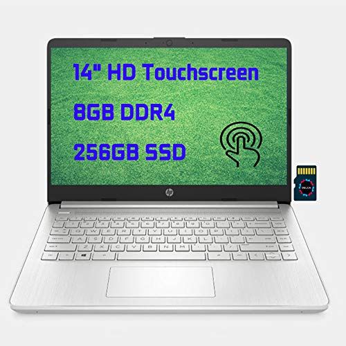 에이치피 2021 HP Laptop 14 Premium Business Laptop Computer I 14 Diagonal HD Touchscreen I AMD Ryzen 3 3250U I 8GB DDR4 256GB SSD I AMD Radeon Graphics USB-C HDMI I Win10 + 32GB MicroSD Car