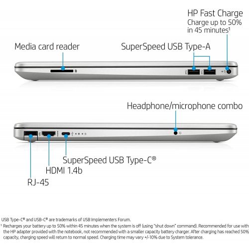 에이치피 2021 HP 15.6 FHD Laptop, Intel Core i5-1035G1 Processor, 8GB Memory, 256GB SSD, Backlit Keyboard, Intel UHD Graphics, HDMI, Wi-Fi 5, Webcam, Windows 10, Silver, W/ IFT Accessories