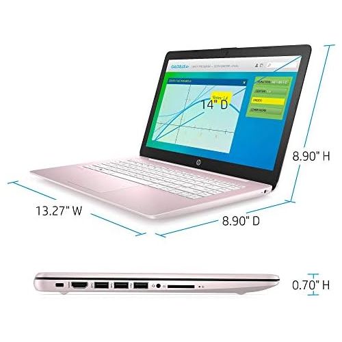 에이치피 HP Stream 14 Laptop Computer I 14 HD SVA Micro-Edge Display I Intel Celeron N4000 Processor I 4GB DDR4 64GB eMMC I HDMI Webcam Office 365 Win 10 (Pink) + 32GB Micro SD Card