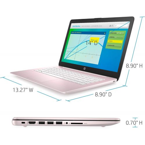 에이치피 HP Stream 14 Laptop Computer I 14 HD SVA Micro-Edge Display I Intel Celeron N4000 Processor I 4GB DDR4 64GB eMMC I HDMI Webcam Office 365 Win 10 (Pink) + 32GB Micro SD Card