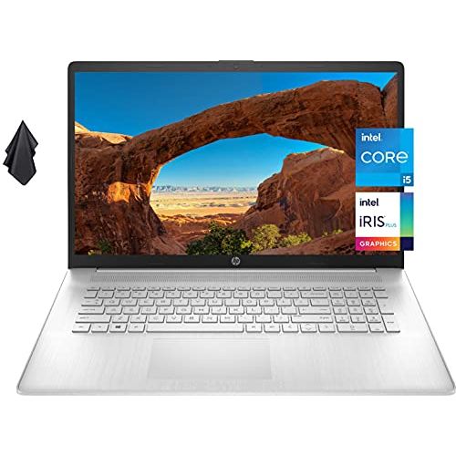 에이치피 2021 Newest HP 17 Laptop, 17 HD+ Anti-Glare Screen, 11th Gen Intel Core i5-1135G7, Intel Iris Xe Graphics, 32 GB RAM, 1 TB PCIe SSD, Long Battery Life, Webcam, Mics, Win10, Silver