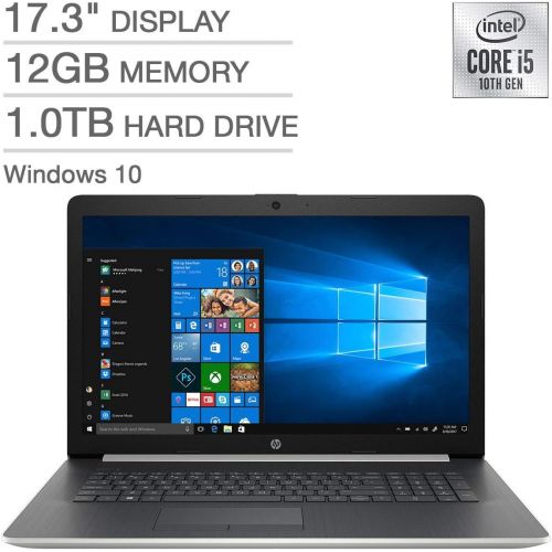 에이치피 2021 HP 17.3 Full HD WLED Laptop, Intel Core i5-1035G1 Quad-Core Processor, 12GB RAM, 1TB HDD, Backlit Keyboard, DVD Writer, HDMI, Windows 10, Silver, W/ IFT Accessories