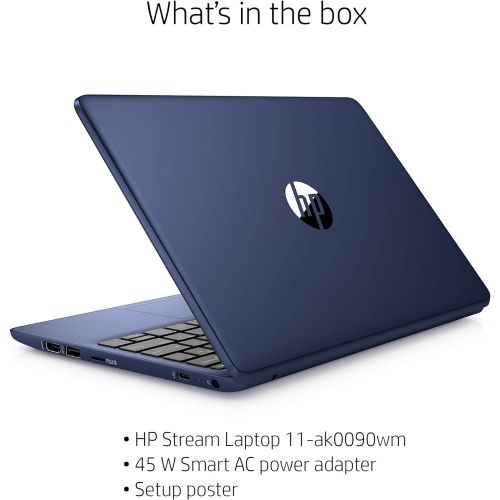 에이치피 HP Stream 11 Premium Laptop Computer I 11.6 Diagonal HD Anti-Glare Display I Intel Celeron N4020 I 4GB DDR4 64GB eMMC I USB-C HDMI Bluetooth Webcam Win 10 (Blue) + 32GB MicroSD Car