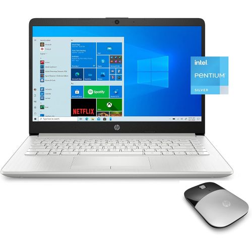 에이치피 Flagship 2019 HP 14 FHD Laptop Intel Quad-Core Pentium Silver N5000 Up to 2.7Ghz 4GB DDR4 64GB eMMC SSD Office 365 Personal-1yr Win 10 S Support Up to 256G Micro SD Extra Storage