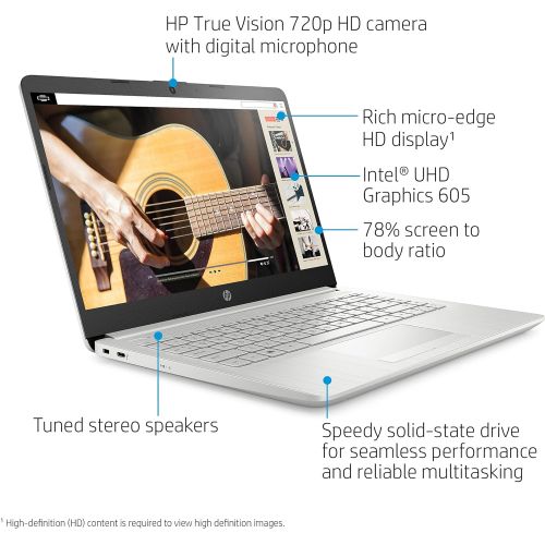 에이치피 Flagship 2019 HP 14 FHD Laptop Intel Quad-Core Pentium Silver N5000 Up to 2.7Ghz 4GB DDR4 64GB eMMC SSD Office 365 Personal-1yr Win 10 S Support Up to 256G Micro SD Extra Storage