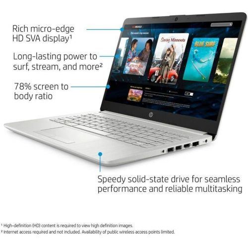 에이치피 HP 14 Ryzen 3 4GB/128GB Laptop-Silver (Google Classroom Compatible)
