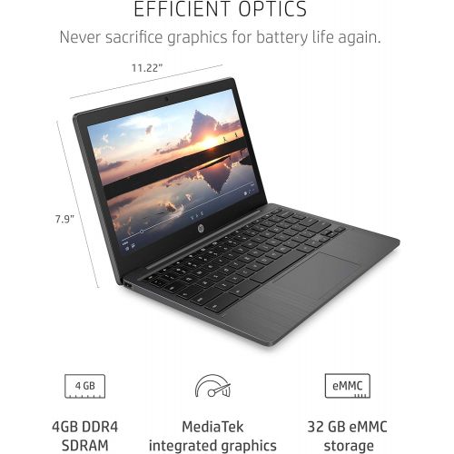 에이치피 HP Chromebook 11-inch Laptop - MediaTek - MT8183 - 4 GB RAM - 32 GB eMMC Storage - 11.6-inch HD IPS Touchscreen - with Chrome OS - (11a-na0040nr, 2020 model, Ash Gray)