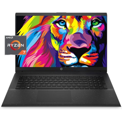 에이치피 2022 HP Newest 17 Laptop Notebook, 17.3 Full HD Anti-Glare Display, AMD Ryzen 7 5700U Processor, 16GB RAM, 1TB PCIe SSD, Webcam, Wi-Fi 6, Bluetooth, HDMI, Windows 11 Home, Black