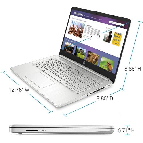 에이치피 HP Stream 14-Inch Touchscreen Laptop, AMD Athlon 3050U, 4 GB SDRAM, 64 GB eMMC, Windows 10 Home in S Mode with Office 365 Personal for One Year (Silver), cm. SD 512 GB