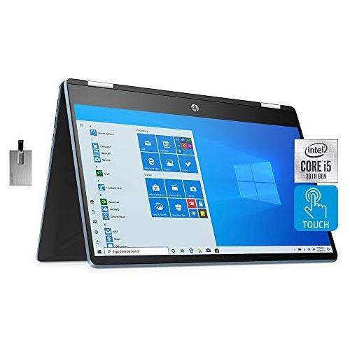 에이치피 2020 HP Pavilion x360 2-in-1 14 FHD Touchscreen Laptop Computer, Intel Core i5-1035G1, 8GB RAM, 256GB PCIe SSD, Intel Graphics, B&O Audio, HD Webcam, Win 10, Blue, 32GB SnowBell US