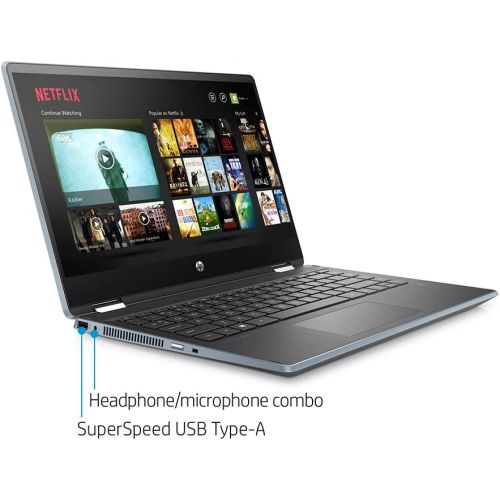 에이치피 2020 HP Pavilion x360 2-in-1 14 FHD Touchscreen Laptop Computer, Intel Core i5-1035G1, 8GB RAM, 256GB PCIe SSD, Intel Graphics, B&O Audio, HD Webcam, Win 10, Blue, 32GB SnowBell US