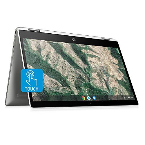 에이치피 HP Chromebook x360 14-inch HD Touchscreen Laptop, Intel Celeron N4000, 4 GB RAM, 32 GB eMMC, Chrome (14b-ca0010nr, Ceramic White/Mineral Silver)