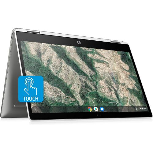 에이치피 HP Chromebook x360 14-inch HD Touchscreen Laptop, Intel Celeron N4000, 4 GB RAM, 32 GB eMMC, Chrome (14b-ca0010nr, Ceramic White/Mineral Silver)