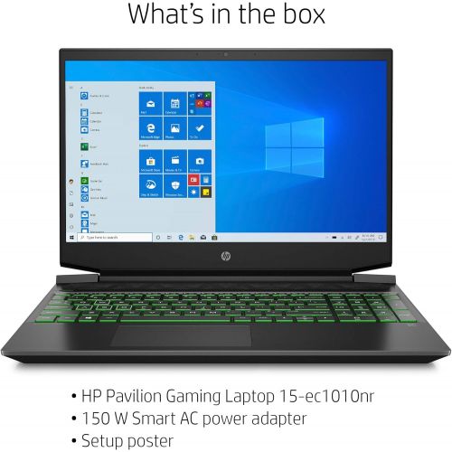 에이치피 HP Pavilion Gaming 15 Laptop, NVIDIA GeForce GTX 1650, AMD Ryzen 5 4600H, 8GB DDR4 RAM, 512 GB PCIe NVMe SSD, 15.6 Full HD, Windows 10 Home, Backlit Keyboard (15-ec1010nr, 2020 Mod