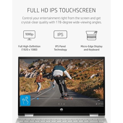 에이치피 HP Pavilion x360 14 Touchscreen Laptop, 11th Gen Intel Core i5-1135G7, 12 GB RAM, 256 GB SSD Storage, 14-inch Full HD IPS Display, Windows 10 Home, Long Battery Life, Work & Study