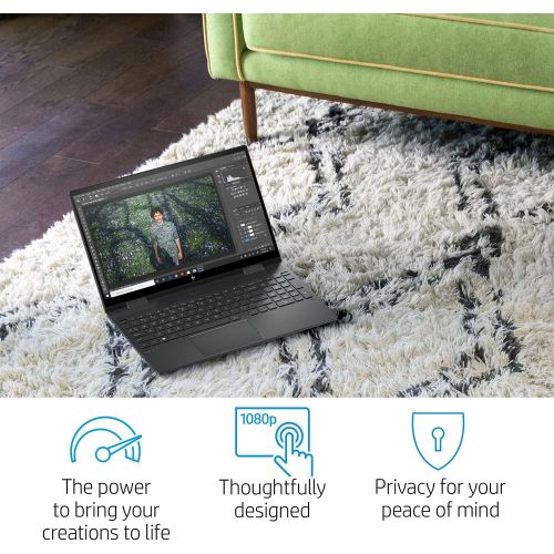 에이치피 HP Envy x360 2-in-1 Flip Laptop, 15.6 Full HD Touchscreen, AMD Ryzen 7 5700U 8-Core Processor, 16GB RAM, 512GB SSD, Backlit Keyboard, HDMI, Webcam, Wi-Fi 6, Windows 11 Home, HP Sty